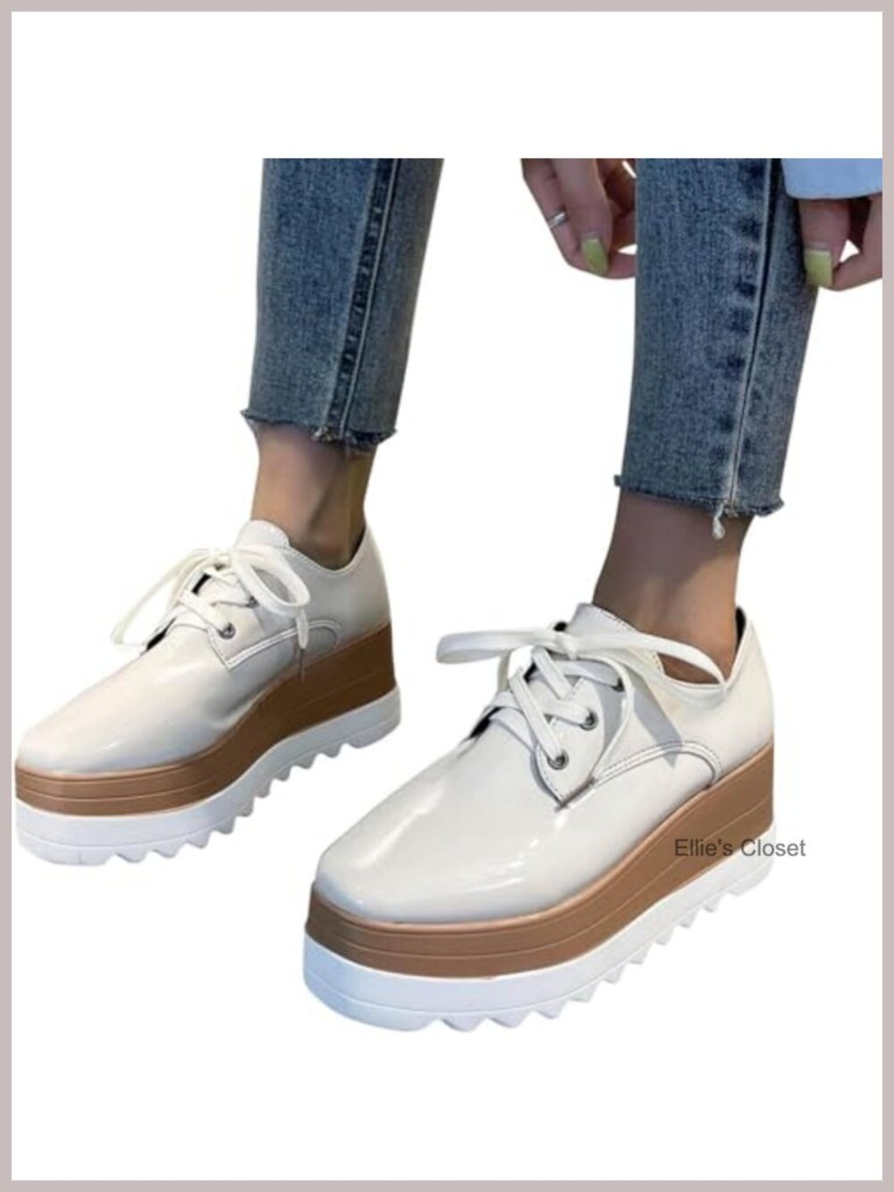 Vintage Lace Up Chunky Platform Oxford Shoes